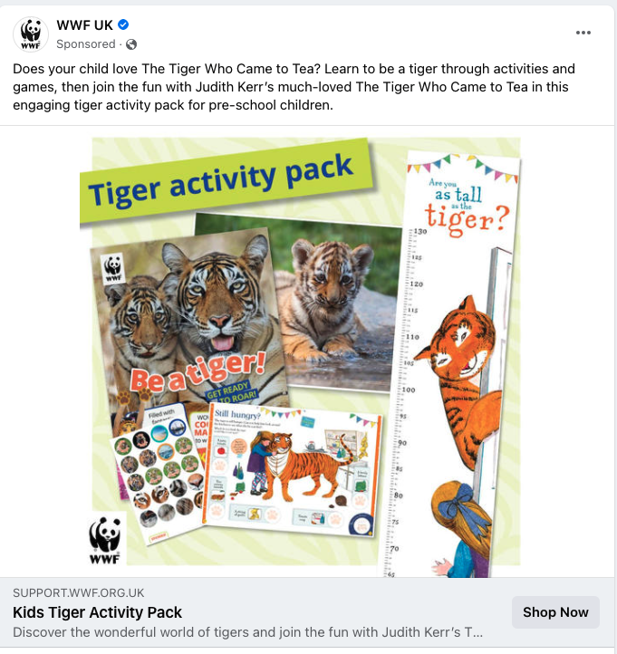 WWF Meta ad example