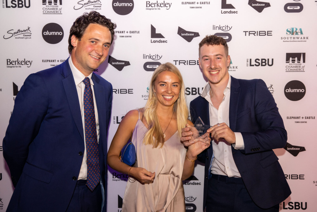 Nikki and John accept our award