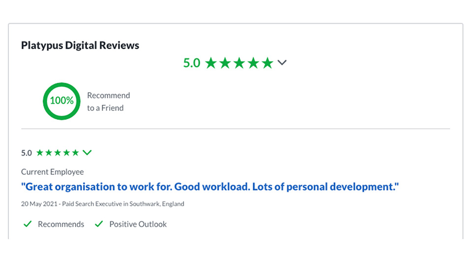 GlassDoor score