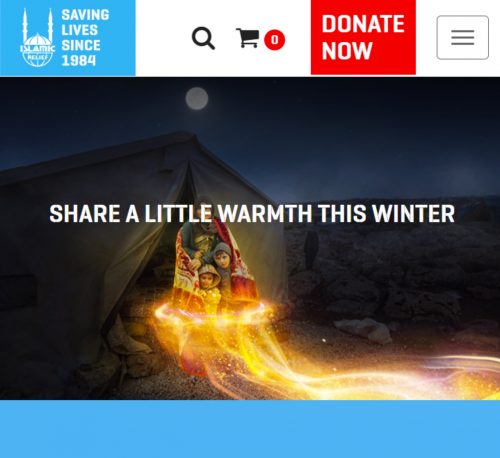 FBAds4 screenshot of islamic relief uk mobile web page