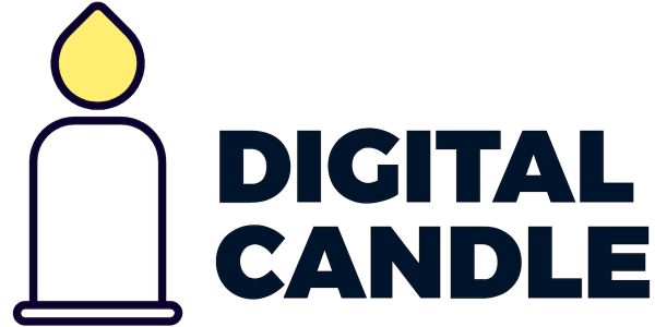 digital candle icon symbol logo badge