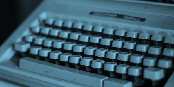 image of a typewriter for the rise and fall of the digital team
